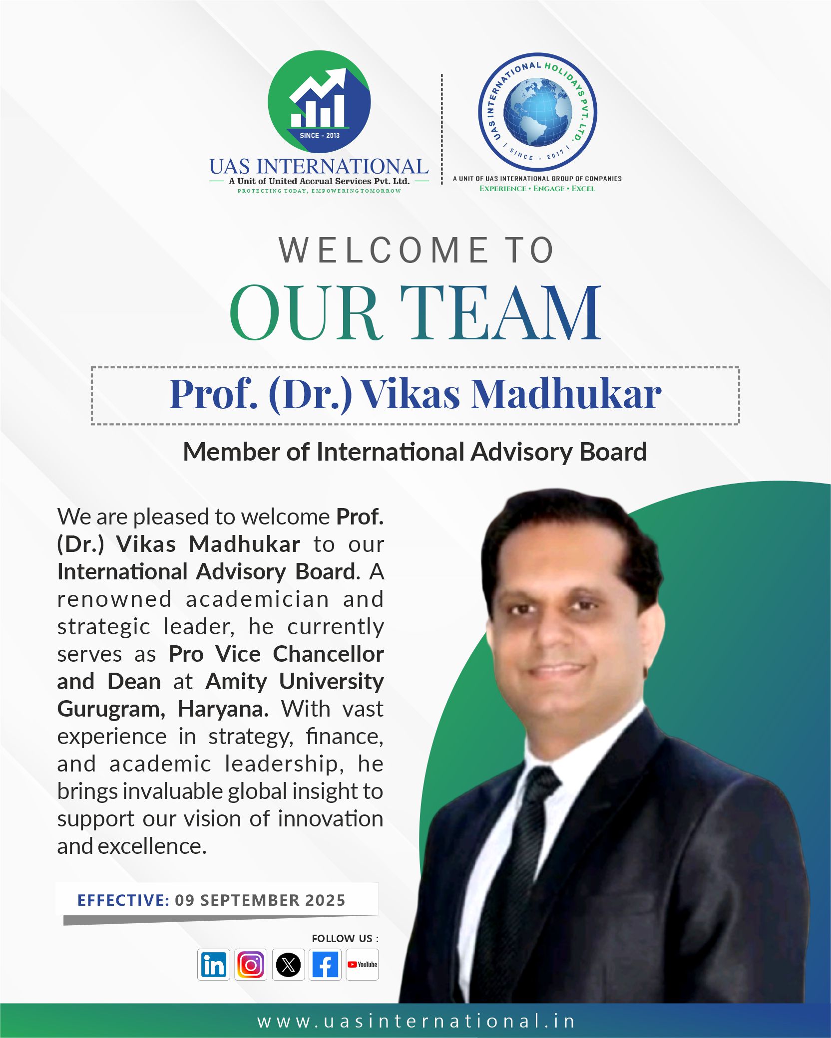 Prof. (Dr.) Vikas Madhukar